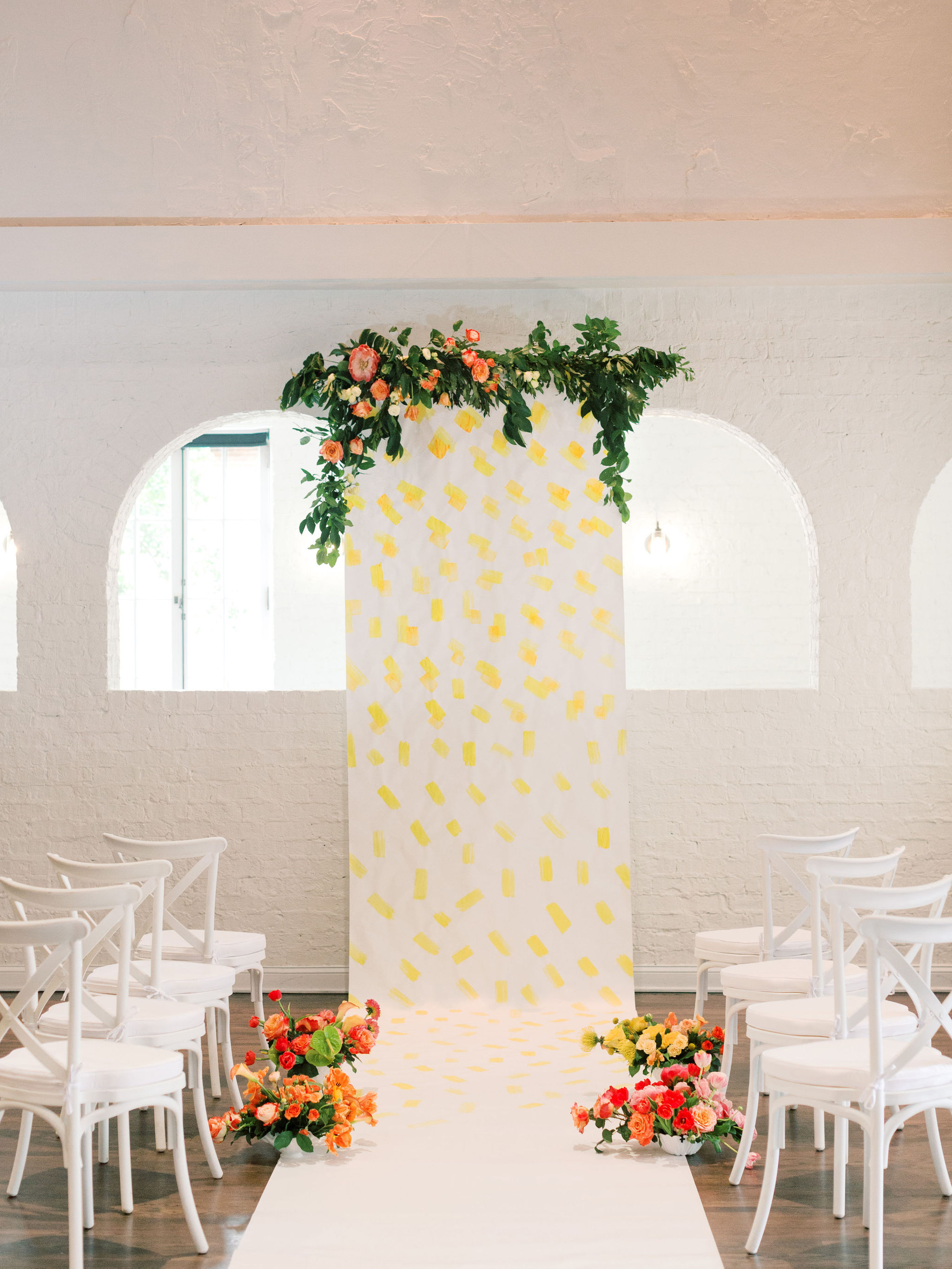 Painted Floral Ceremony Backdrop