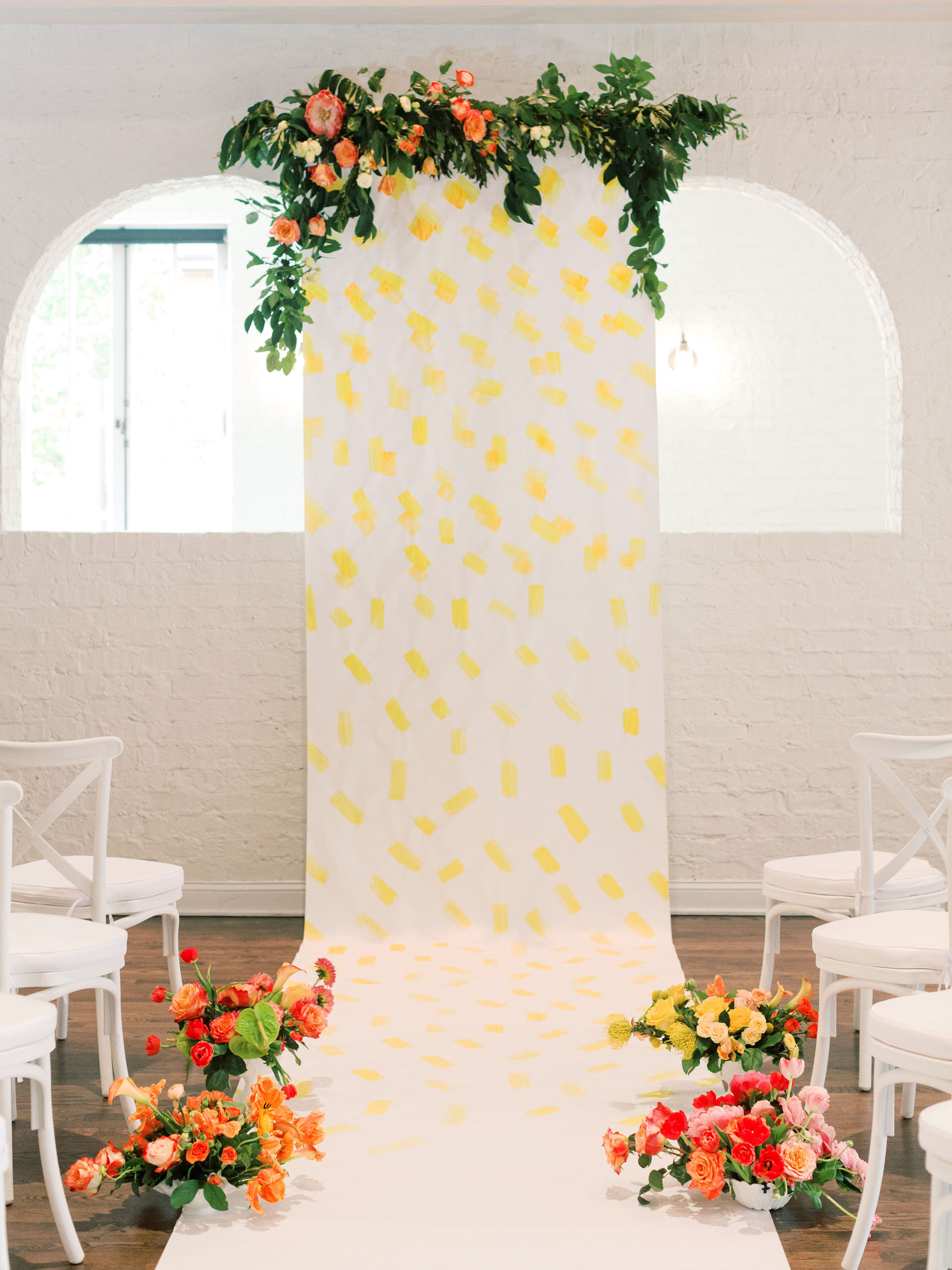 Painted Wedding Paper Ceremony Backdrop