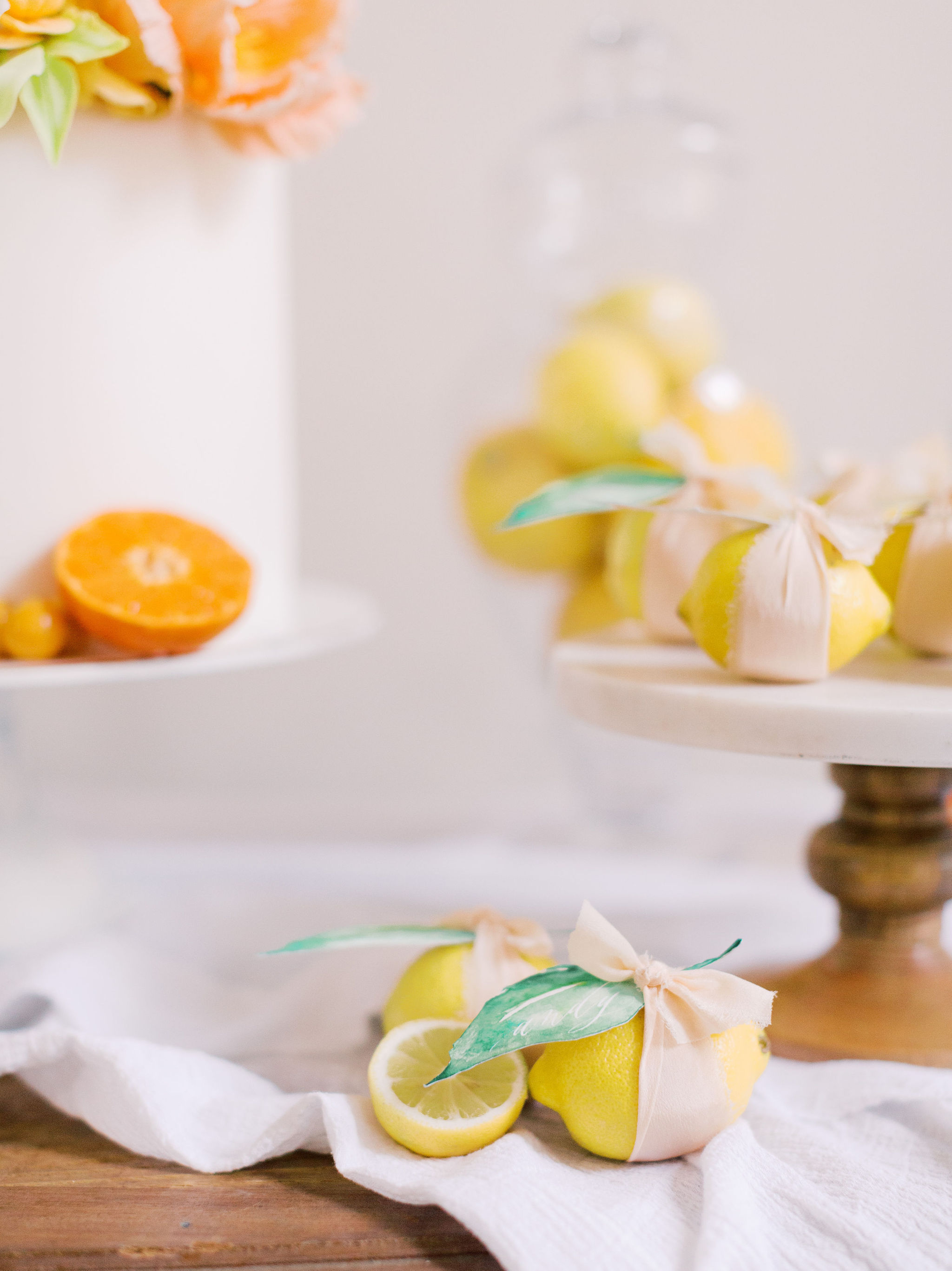 Lemon Wedding Place Cards