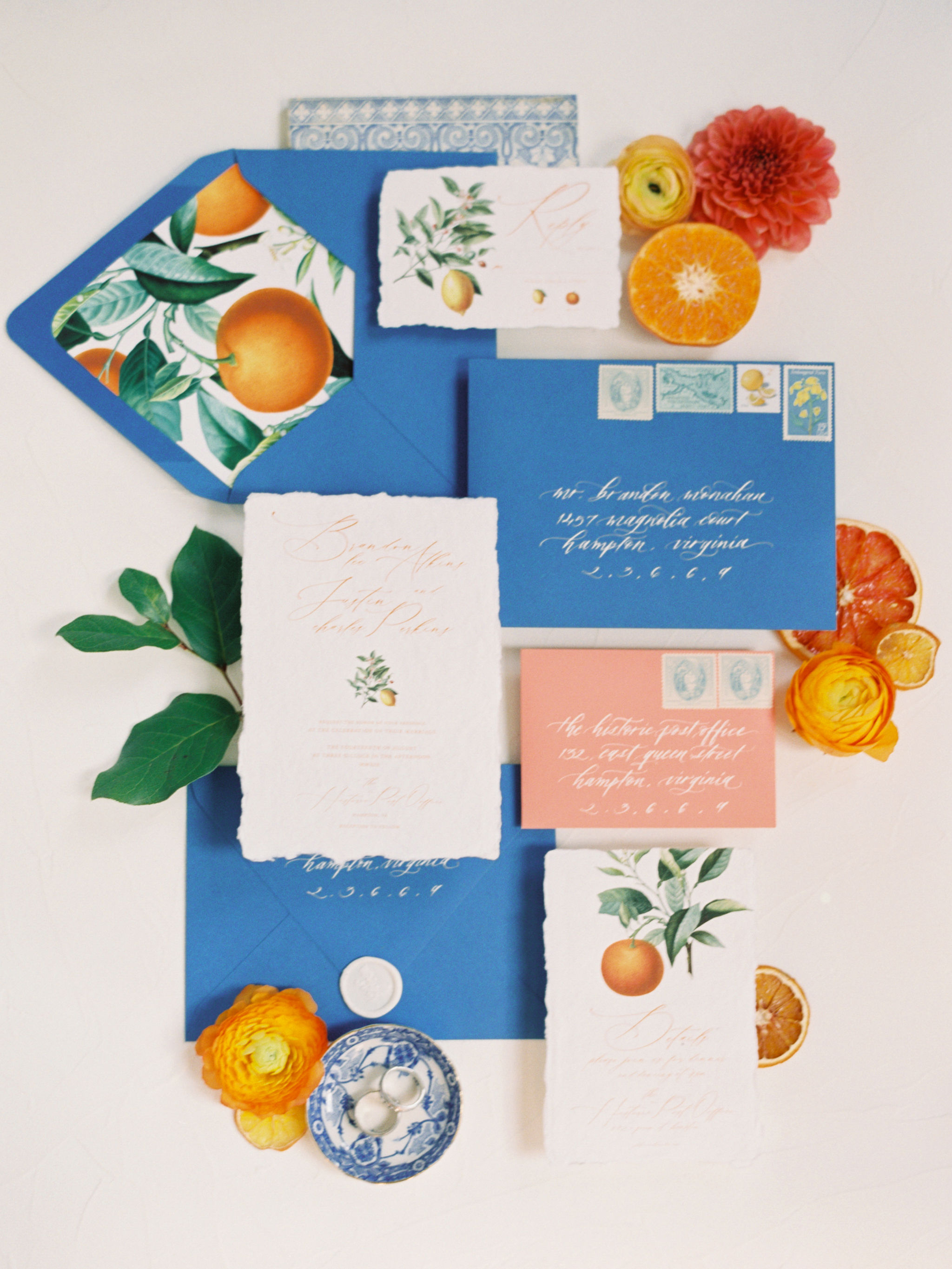 Citrus Botanical Wedding Invite Suite