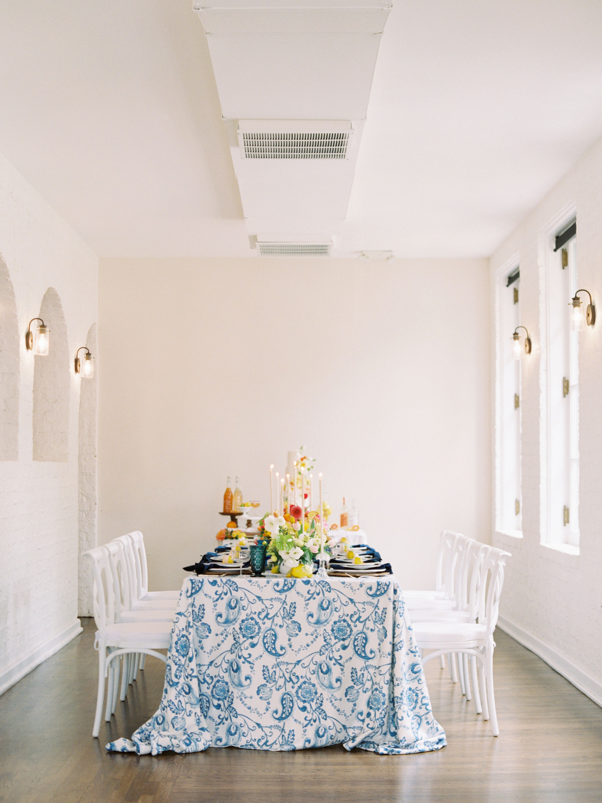 White and Blue Ombre Citrus Wedding