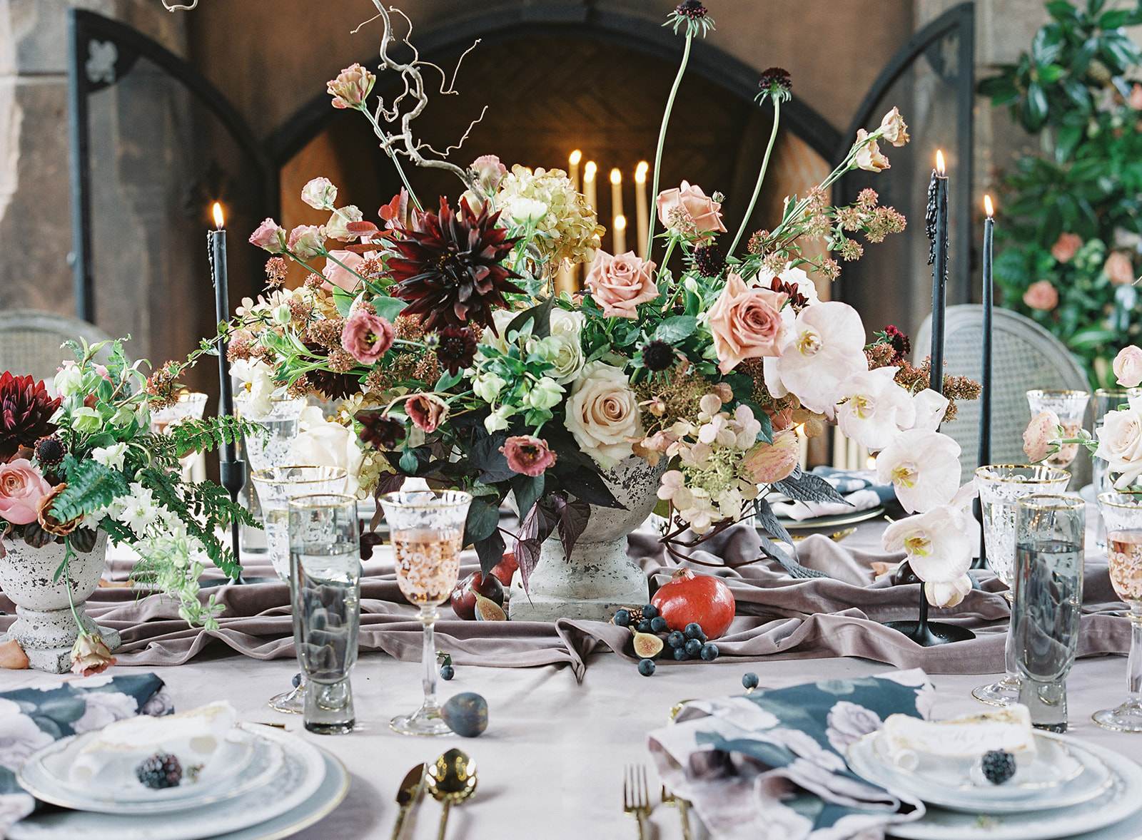 Moody Color Tones Wedding Table