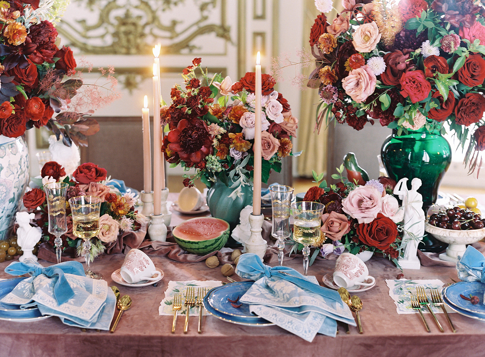 Green and Red Table Decor