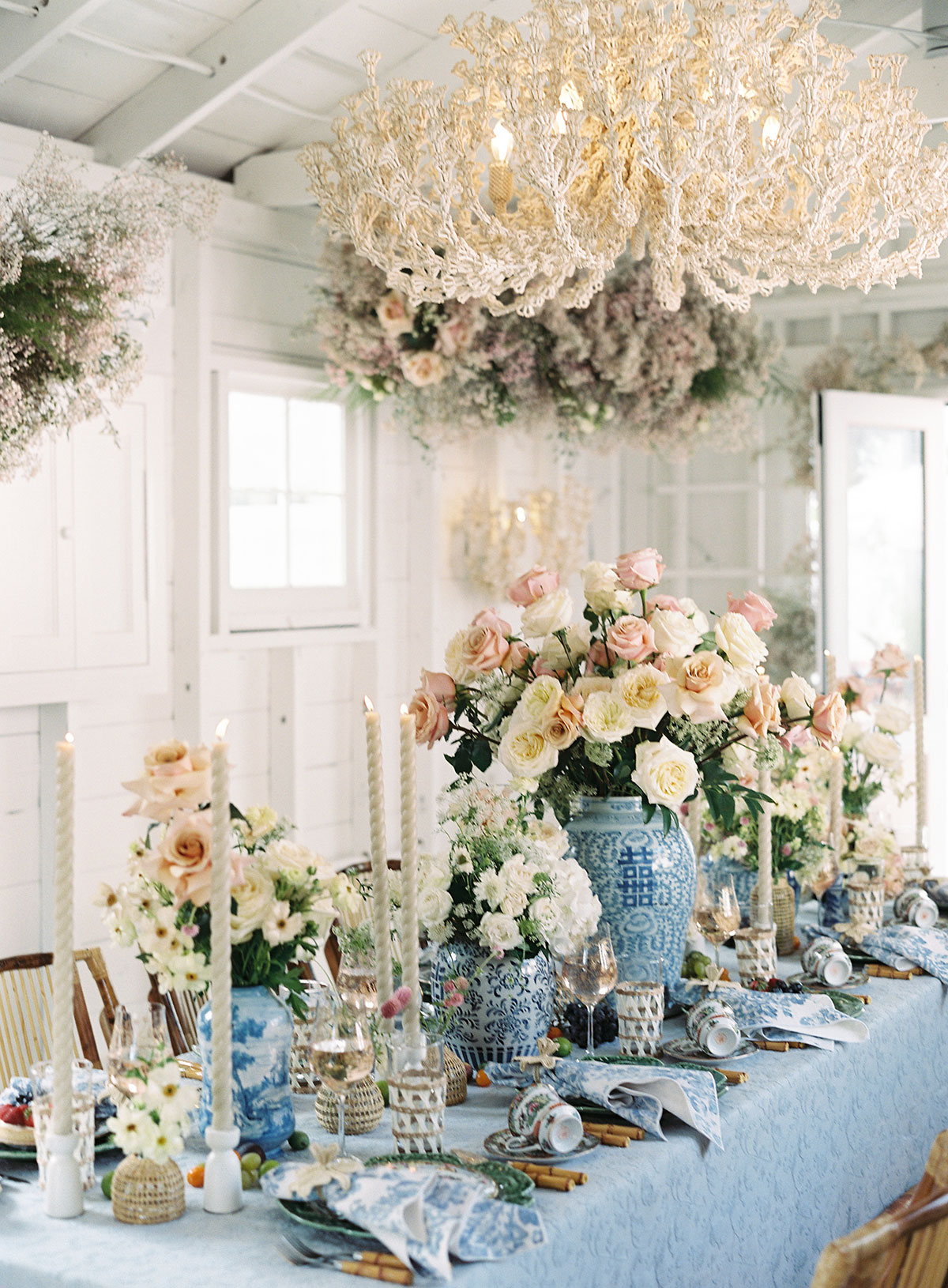Blue and Pink Floral Table Design